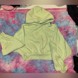 TNA Cozy AF - Light Green Cropped Hoodie
